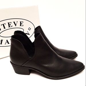 Steve Madden Austin Black Leather Ankle Boot